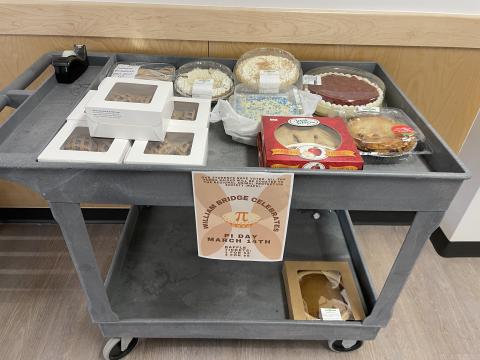 Donated pies, cakes and goodies for Pi Day!