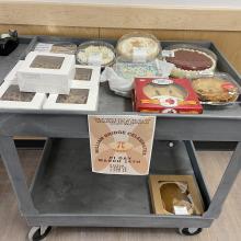 Donated pies, cakes and goodies for Pi Day!